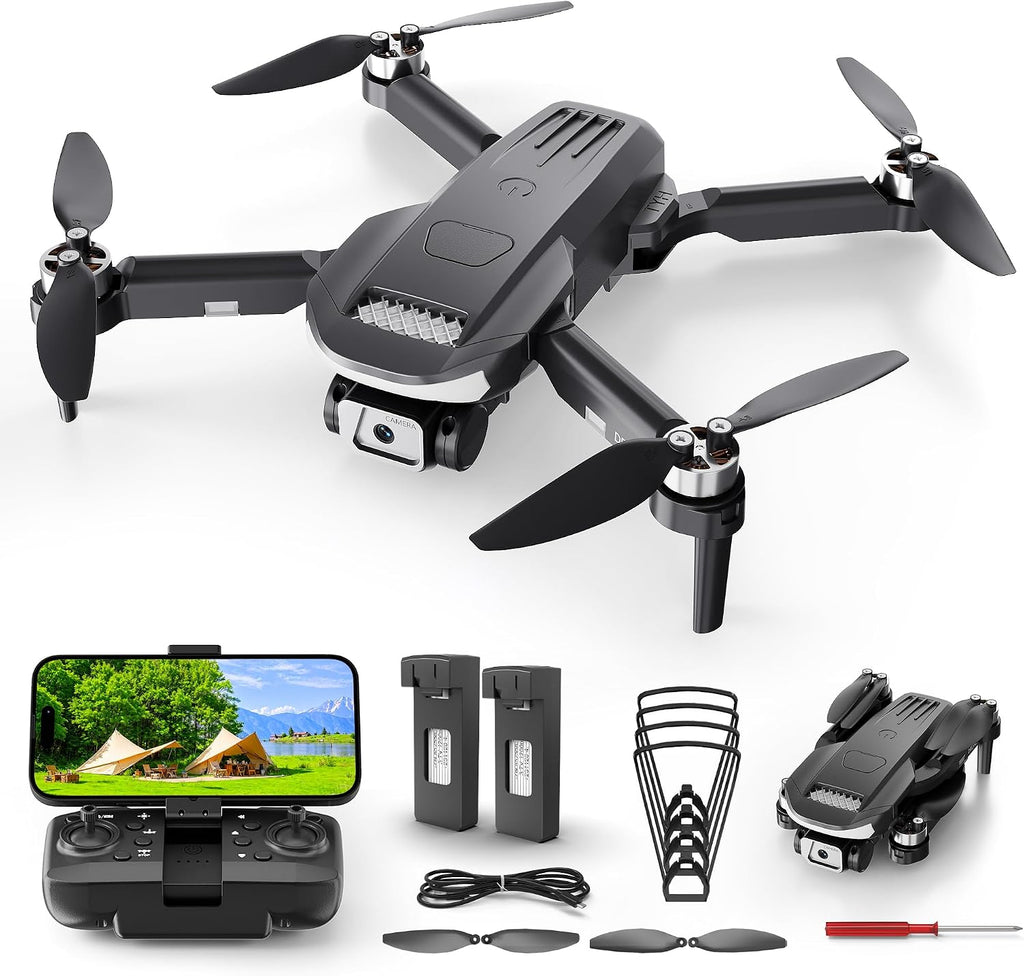 Drone with 4K Camera for Adults, Foldable Professional RC Quadcopter for Kids/Beginners with Brushless Motor, Toy for Boys Girls