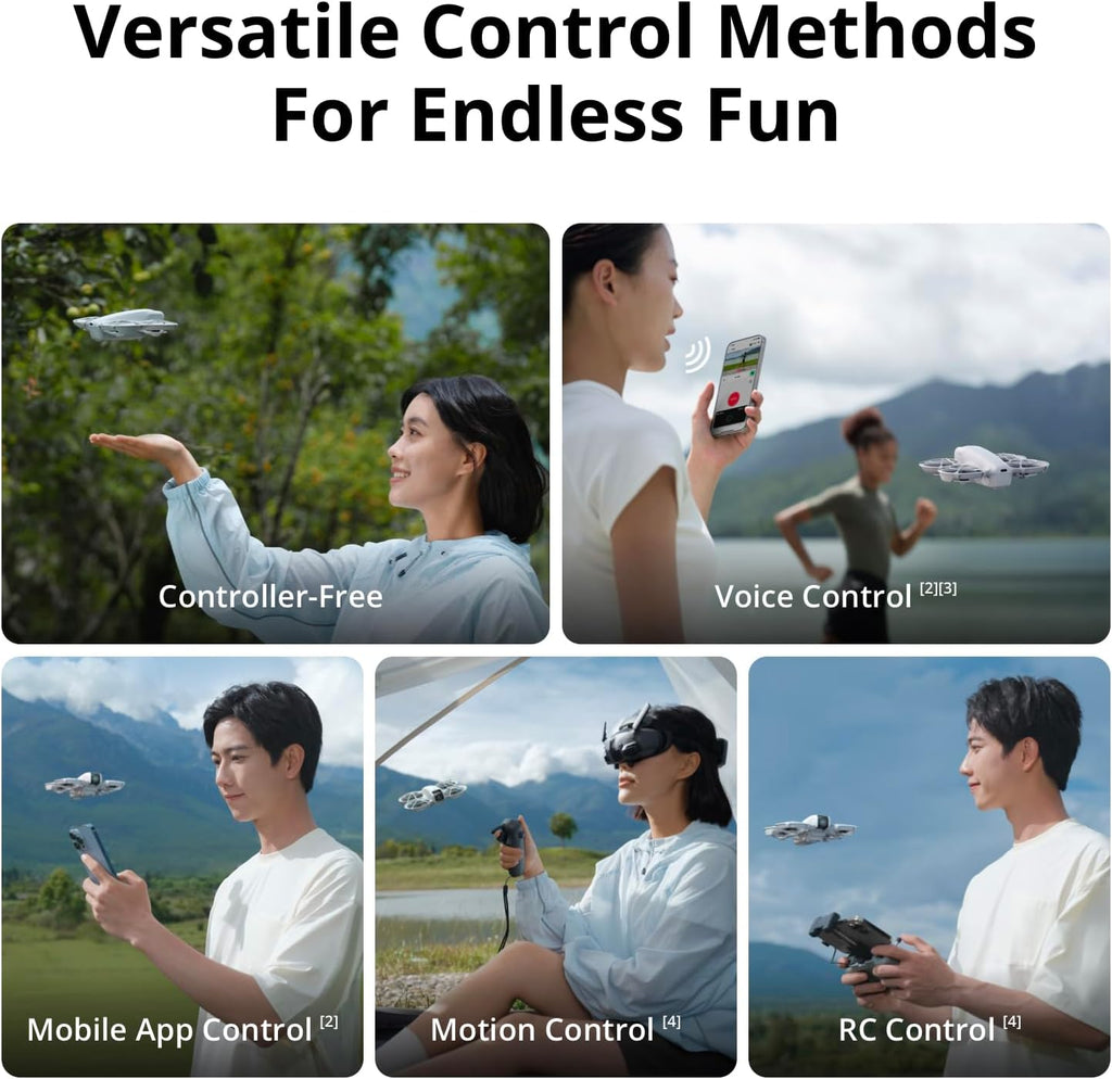DJI Neo, Mini Drone with 4K UHD Camera for Adults, 135g Self Flying Drone that Follows You, Palm Takeoff, Subject Tracking, QuickShots, Stabilized Video, Built-In Propeller Guard (Controller-Free)