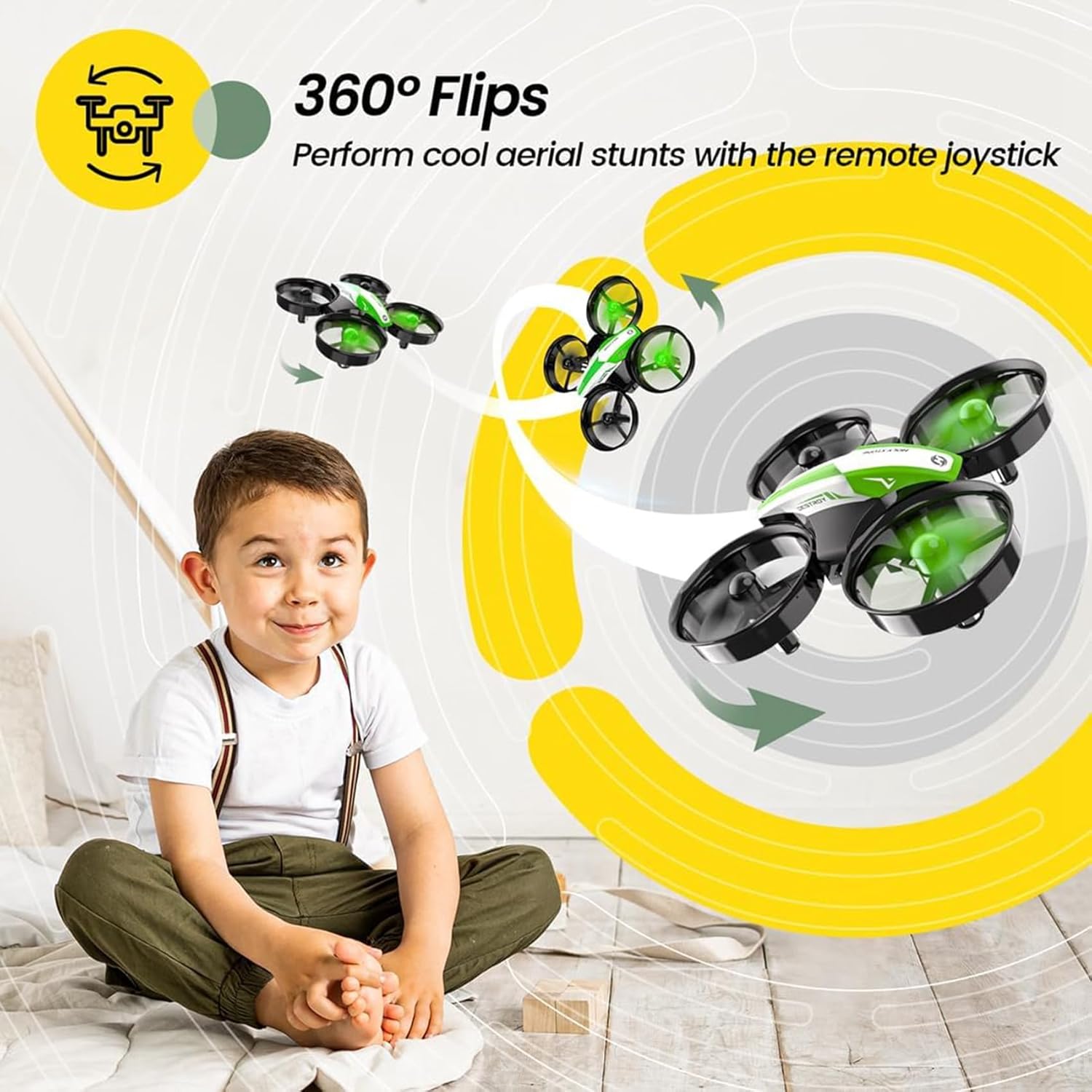Holy Stone Mini Drone for Kids and Beginners RC Nano Quadcopter Indoor Small Helicopter Plane with Auto Hovering, 3D Flip, Headless Mode and 3 Batteries, Great Gift Toy for Boys and Girls, Blue