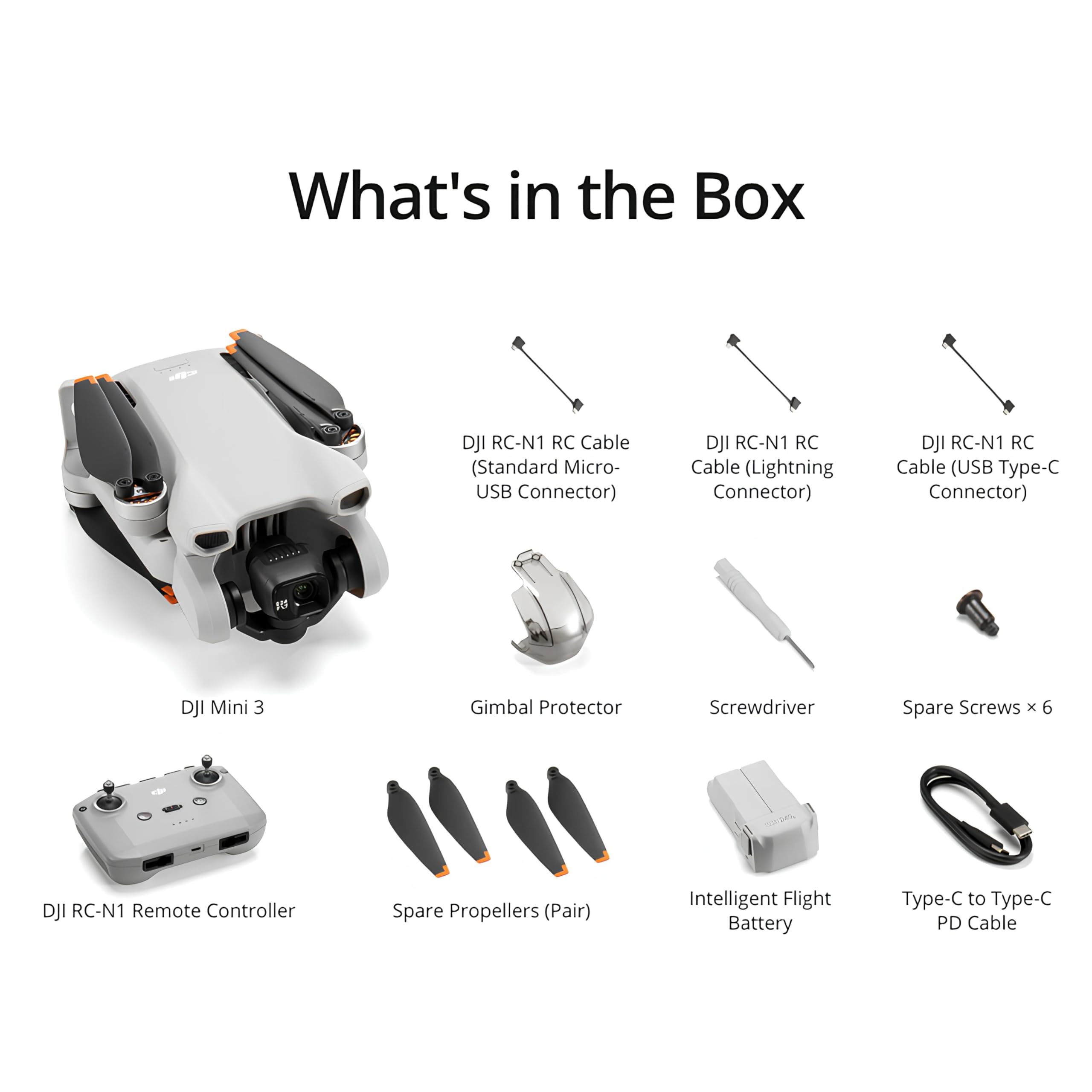 DJI Mini 3, Drones with Camera for Adults 4K, 38-min Flight Time, up to 32800ft (10km) Video Transmission, True Vertical Shooting, GPS Auto Return Integrated, Mini Drone with Camera for Beginners