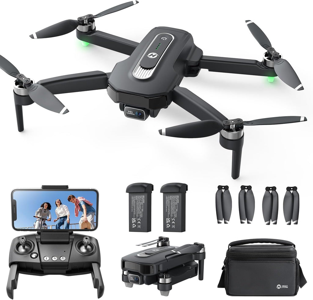 Holy Stone GPS Drone with 4K Camera for Beginners, HS460 Foldable Drones with 52 Mins Long Flight Time, Brushless Motor, Follow Me, Auto Return, 5G FPV Transmission, Under 249g Easy for Adults