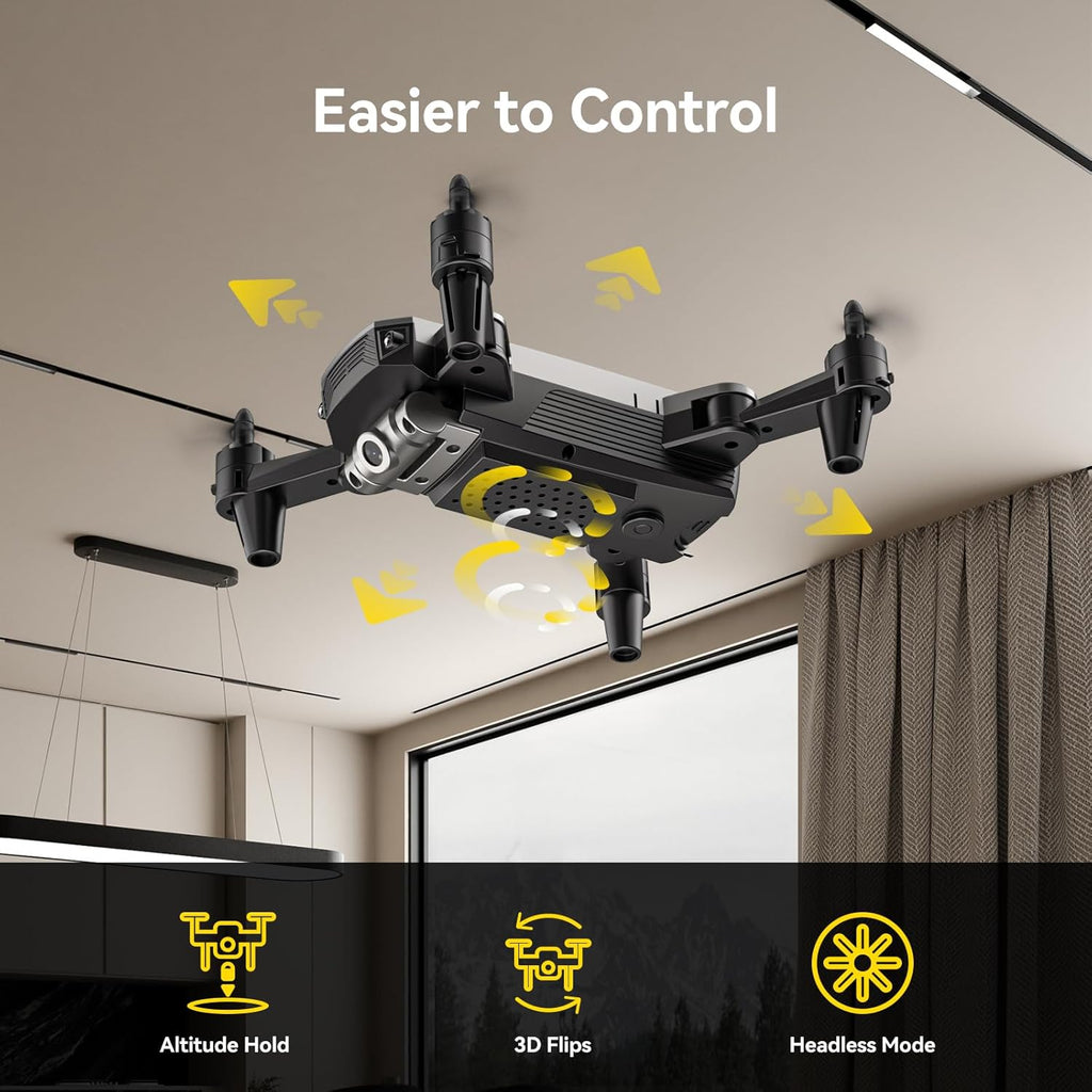 DEERC D20 Mini Drone with Camera for Kids, Remote Control Toys Gifts for Boys Girls with Voice Control, Gestures Selfie, Altitude Hold, Gravity Control, One Key Start, 3D Flips 2 Batteries, Blue