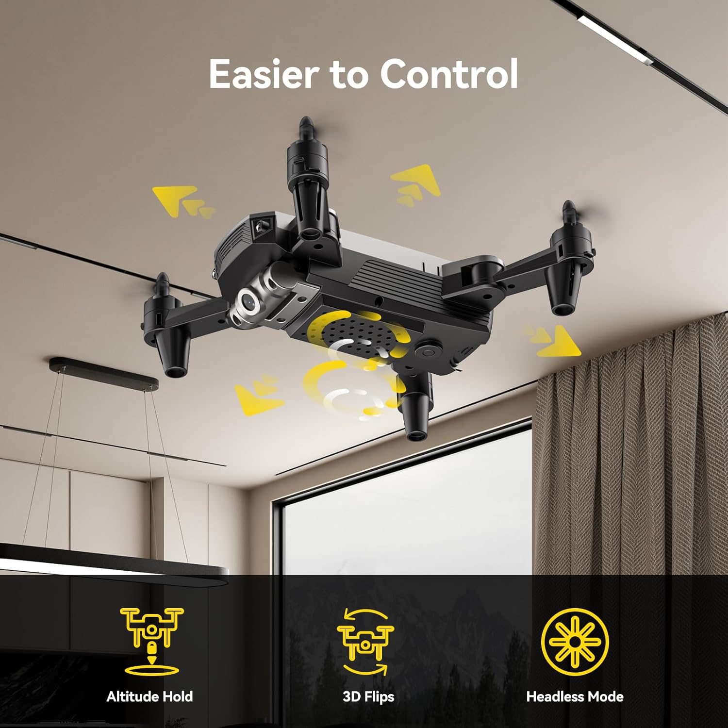 DEERC D20 Mini Drone with Camera for Kids, Remote Control Toys Gifts for Boys Girls with Voice Control, Gestures Selfie, Altitude Hold, Gravity Control, One Key Start, 3D Flips 2 Batteries, Blue