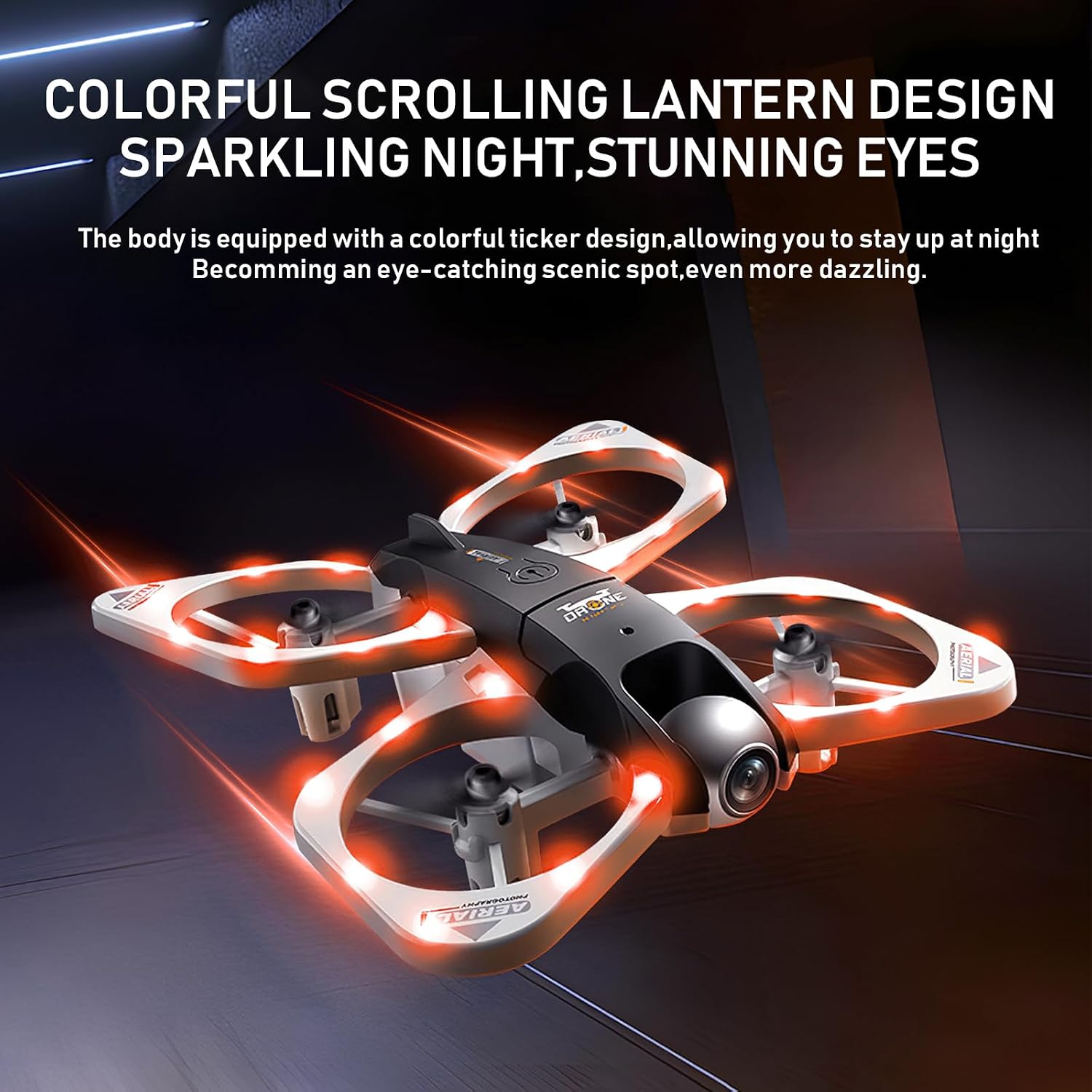 Poat Drone with Adjustable 4K Camera, RC Quadcopter with Headless Mode, 360° Flips, Gesture/Gravity Control, 3 Speed Modes, 2 Batteries, LED Lights, for Kids & Beginners