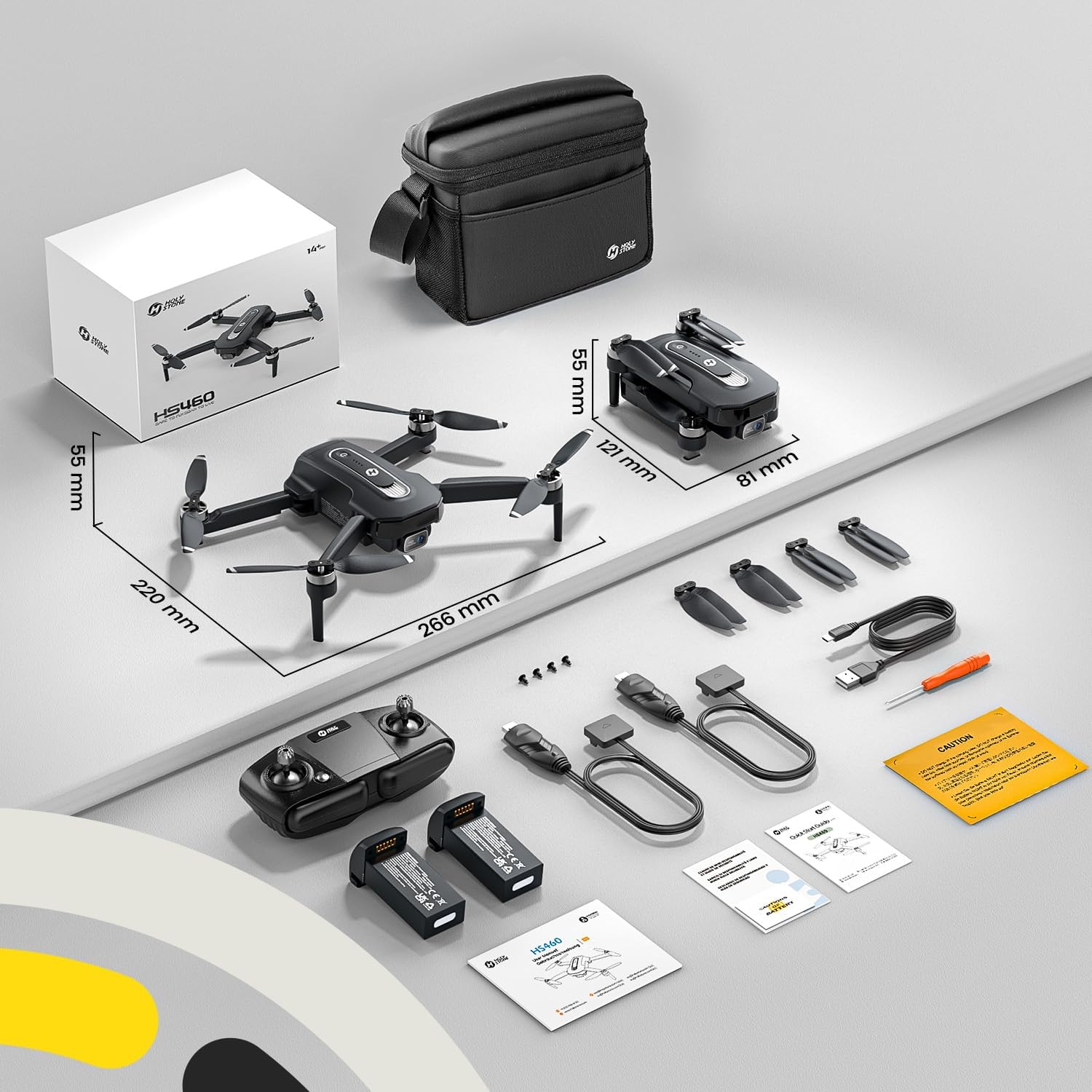 Holy Stone GPS Drone with 4K Camera for Beginners, HS460 Foldable Drones with 52 Mins Long Flight Time, Brushless Motor, Follow Me, Auto Return, 5G FPV Transmission, Under 249g Easy for Adults