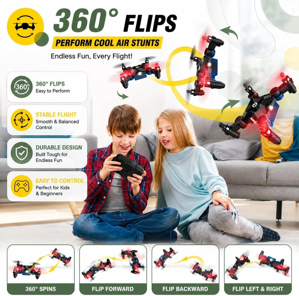 Holy Stone Mini Drone for Kids HS190 Portable Pocket Quadcopter with Altitude Hold 3D Flips, Headless Mode and 3 Speed Modes, Easy to Fly for Beginners,Blue