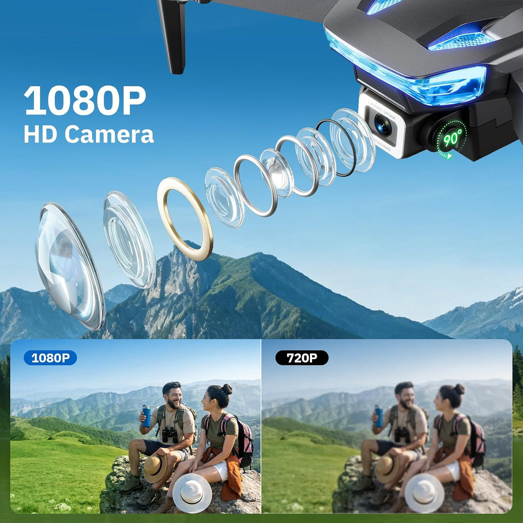 Wipkviey Drone with 4K Camera for Kids/Adults/Beginners | T28 Foldable RC Quadcopter Toys, Birthday Present for Boys Girls with 26-30 Mins Flight (w/2 Modular Batteries and Carrying Case)