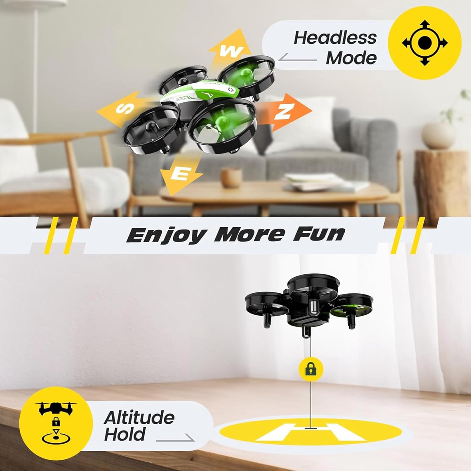 Holy Stone Mini Drone for Kids and Beginners RC Nano Quadcopter Indoor Small Helicopter Plane with Auto Hovering, 3D Flip, Headless Mode and 3 Batteries, Great Gift Toy for Boys and Girls, Blue