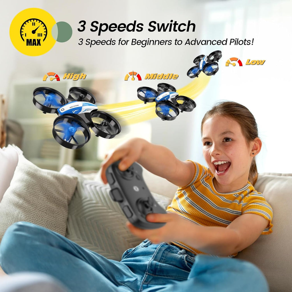 Holy Stone Mini Drone for Kids and Beginners RC Nano Quadcopter Indoor Small Helicopter Plane with Auto Hovering, 3D Flip, Headless Mode and 3 Batteries, Great Gift Toy for Boys and Girls, Blue