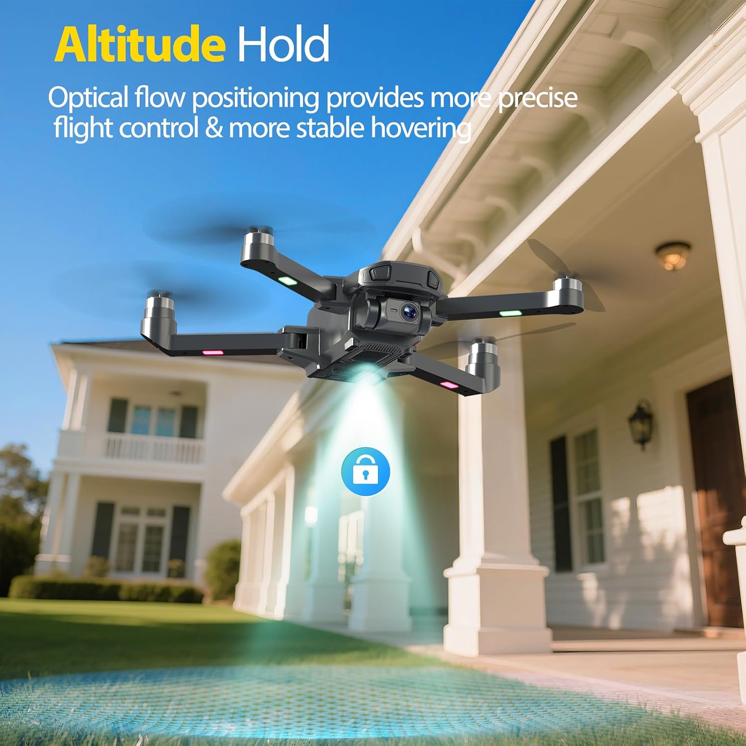DEERC Drone with 1080P Camera for Adults with 5G Transmission, Foldable RC Quadcopter Small Drone Toys, Brushless Motor, Altitude Hold, 3D Flips, 2 Batteries