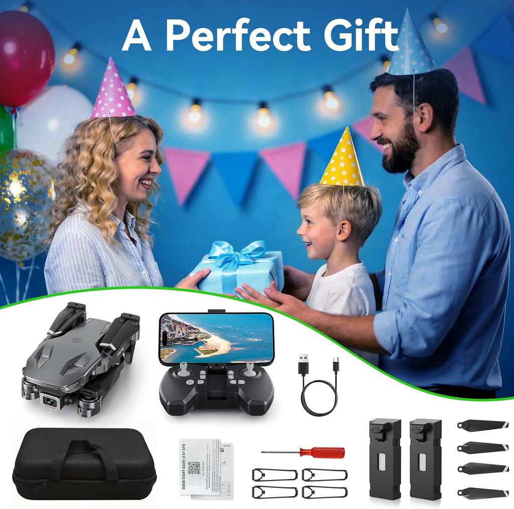 Wipkviey Drone with 4K Camera for Kids/Adults/Beginners | T28 Foldable RC Quadcopter Toys, Birthday Present for Boys Girls with 26-30 Mins Flight (w/2 Modular Batteries and Carrying Case)