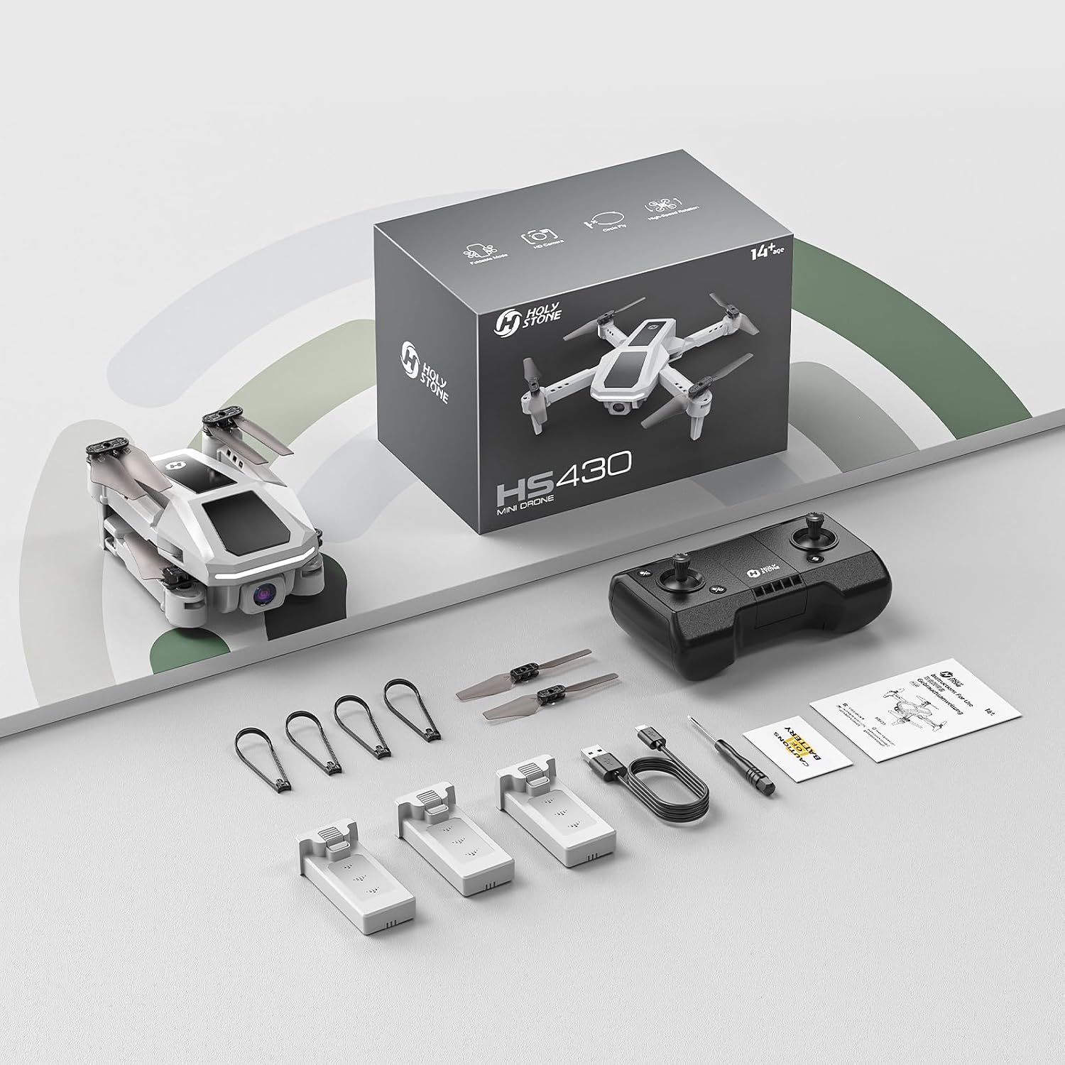Holy Stone Mini Drone with Camera 1080P HD - RC Quadcopter for Kids Adults Beginner, 3 Modular Batteries, Easy to Fly, Voice Control, 3D Flips, Remote Control Toys Gifts