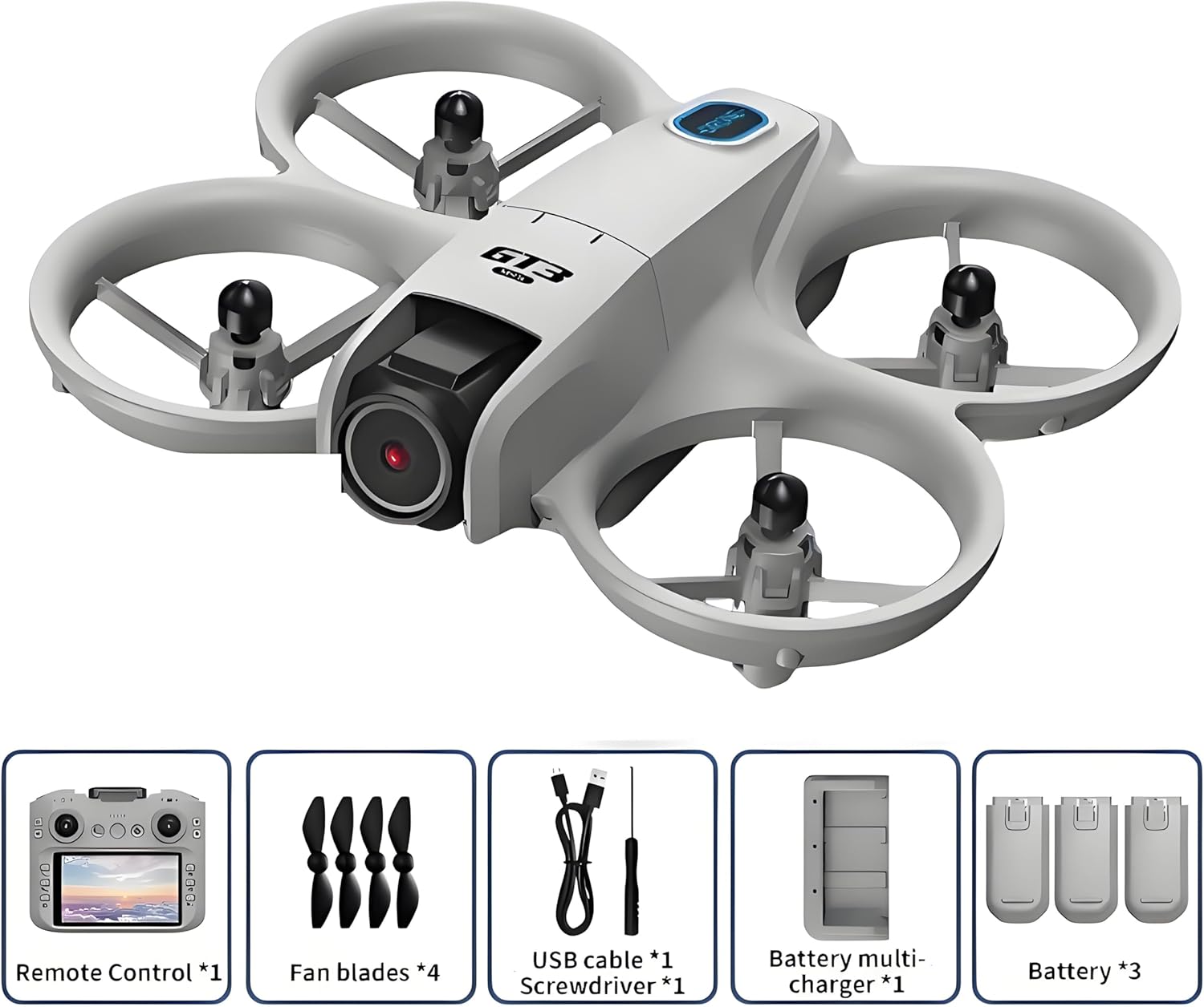 Drone with Camera for Adults & Beginners, 1080P HD FPV Drone with 4.3" Screen Remote Controller, Optical Flow Hovering, Intelligent Obstacle Avoidance, Auto Takeoff/Landing, 360° Flips, Quadcopter Kit with 3 Batteries & Charging Station