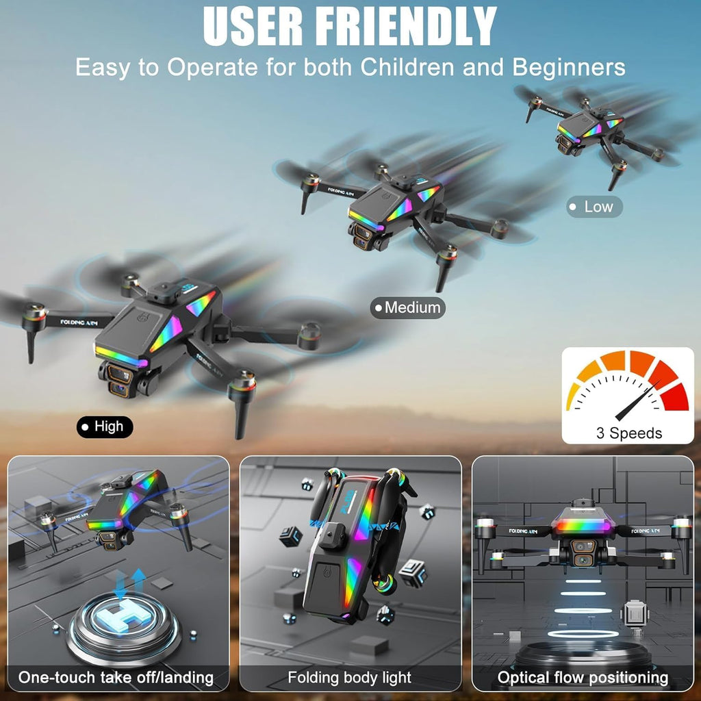 OBEST Drone With Camera 1080P Remote Control with 4.5 Inch Screen,Brushless Motor,90° ESC Camera,Automatic Obstacle Avoidance,20 * 2 Minutes Flight Time Suitable for Kids and Adults,209G