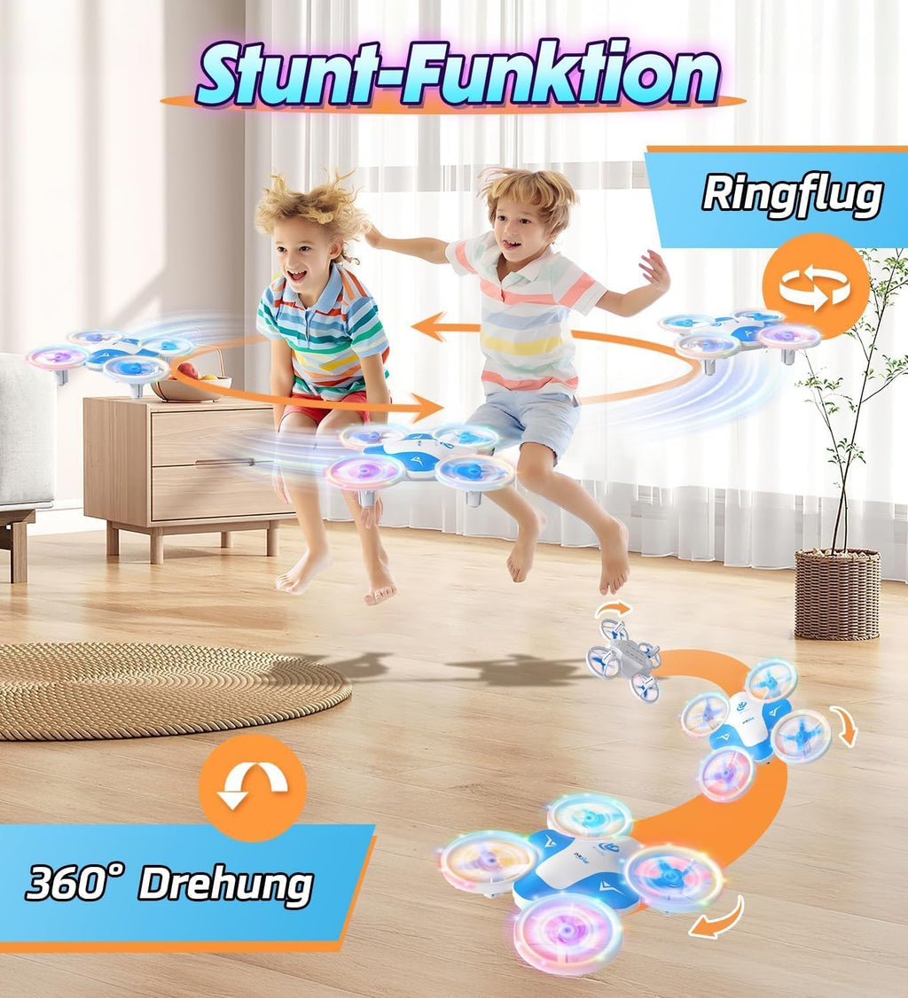 Korffe mini drone for kids toys from 6 7 8 9 10+ years boys,RC airplane toy drone for kids and beginners with LED lights indoor & outdoor gifts for boys and girls