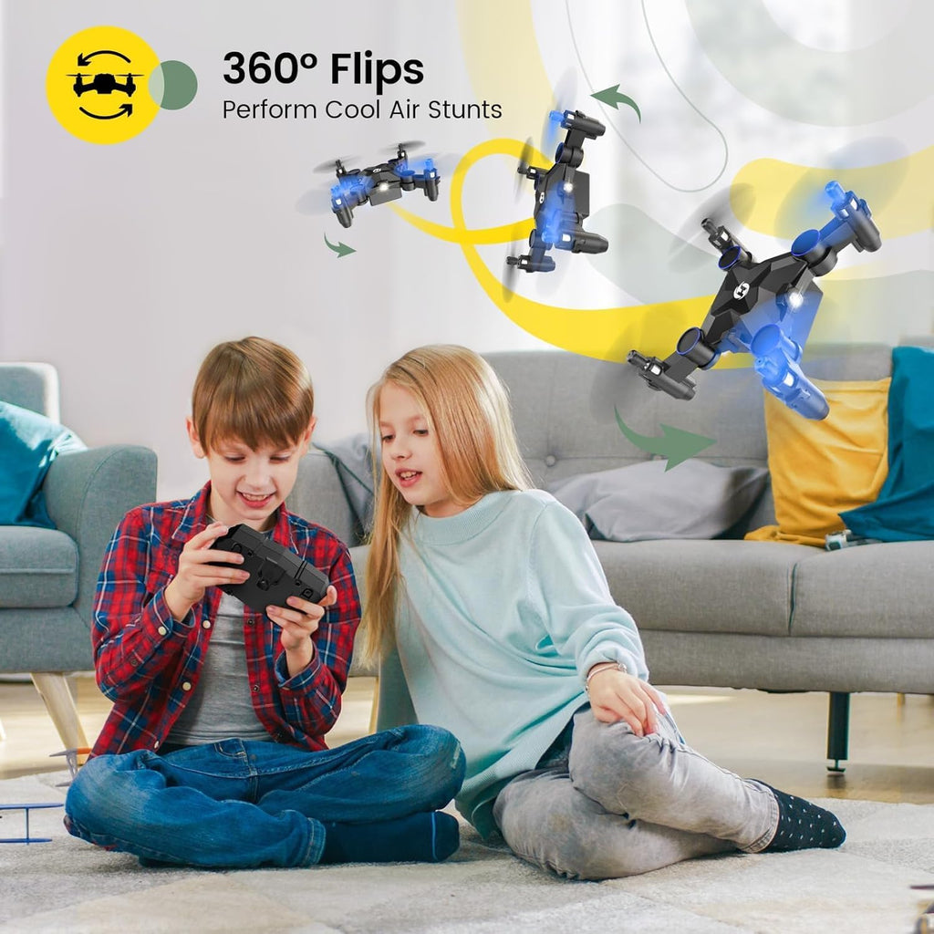 Holy Stone Mini Drone for Kids HS190 Portable Pocket Quadcopter with Altitude Hold 3D Flips, Headless Mode and 3 Speed Modes, Easy to Fly for Beginners,Blue