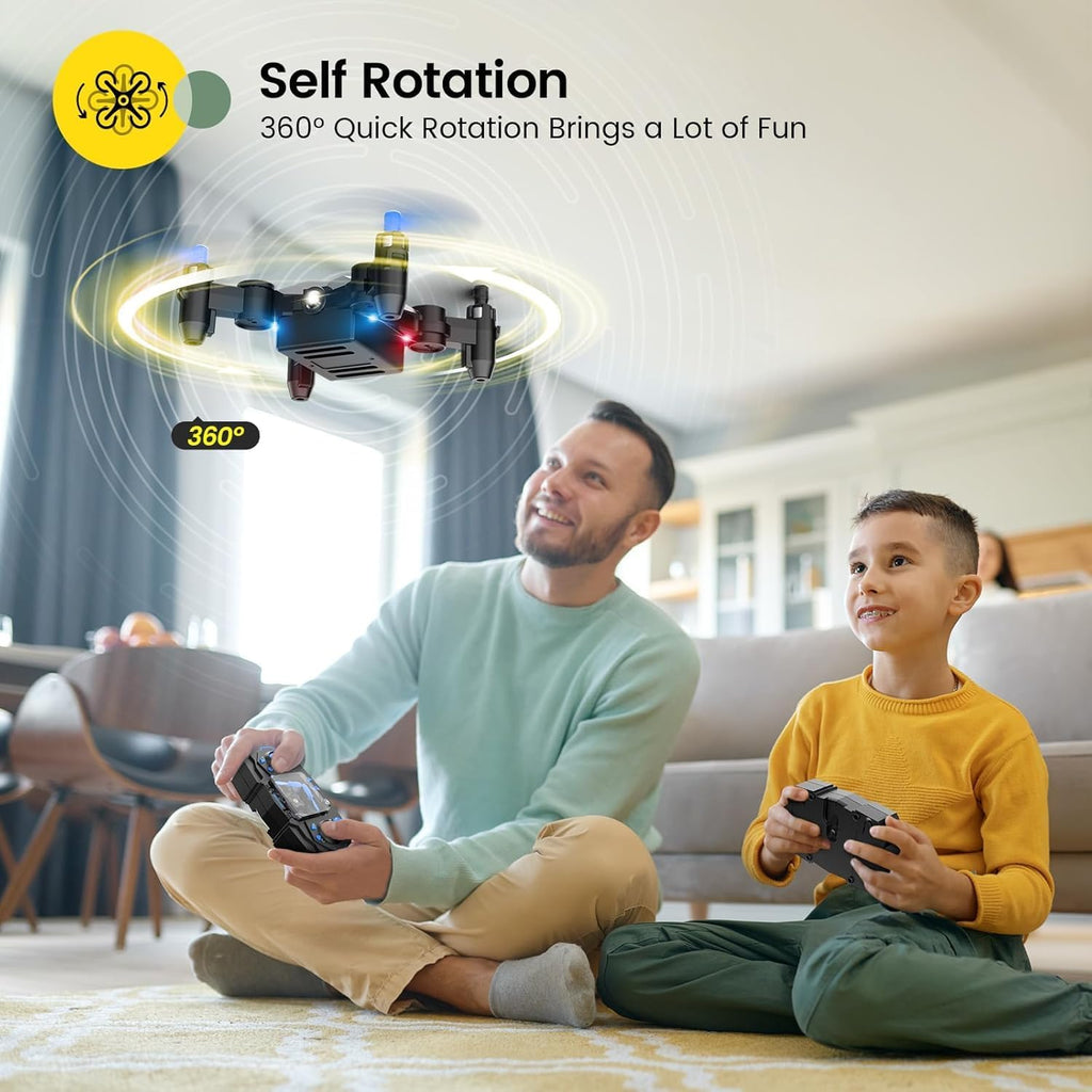 Holy Stone Mini Drone for Kids HS190 Portable Pocket Quadcopter with Altitude Hold 3D Flips, Headless Mode and 3 Speed Modes, Easy to Fly for Beginners,Blue
