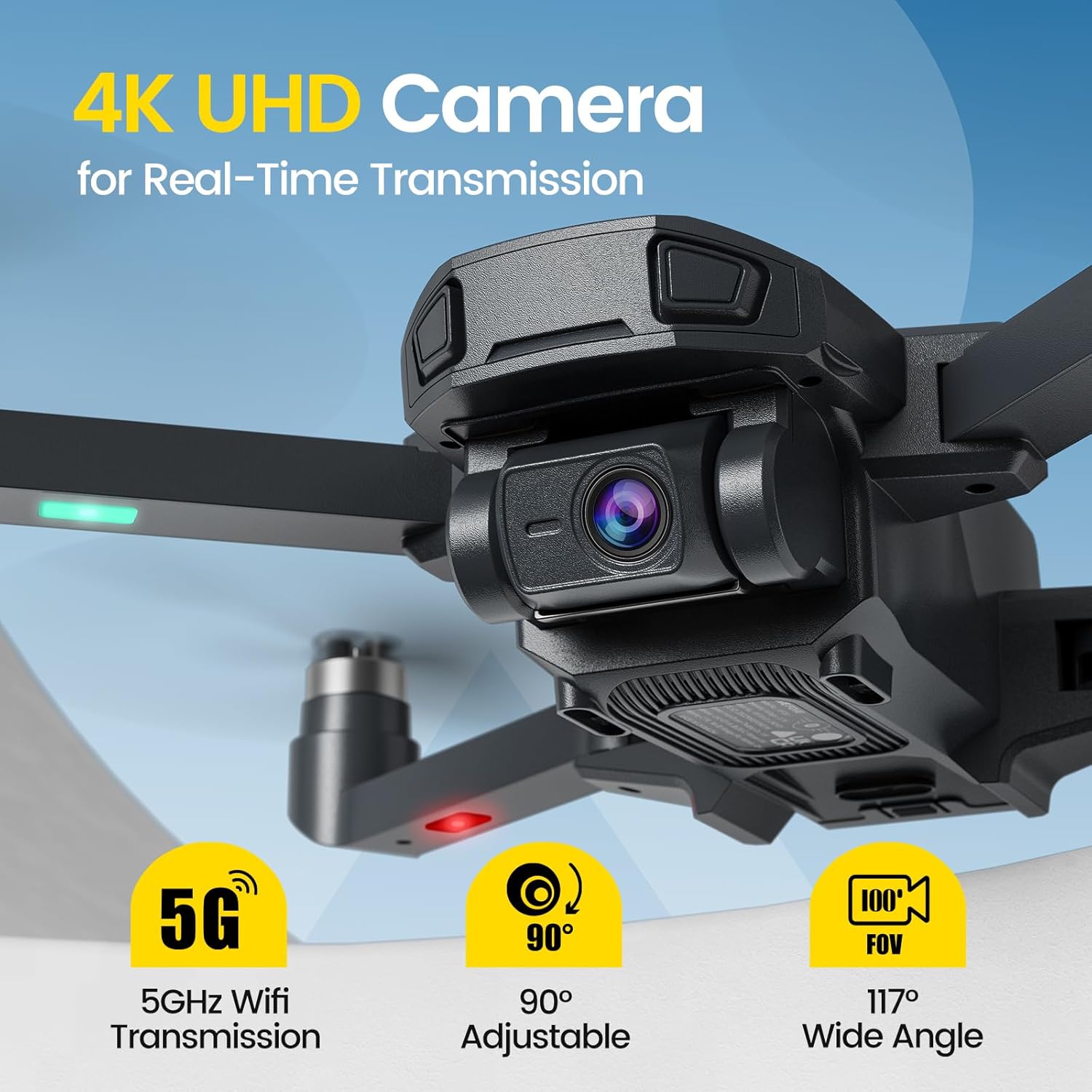 DEERC D35Pro Drone with Camera 4K Professional for Adults, RC Quadcopter with HD Screen on Controller, Brushless Motor, Follow Me, 5G Transmission, Auto Return, GPS Drone with SD Card, 40Mins Flight