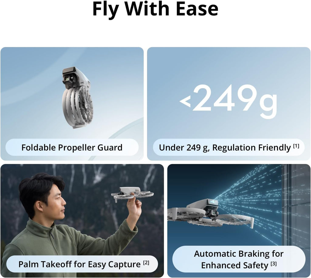 DJI Flip, Drone with 4K UHD Camera for Adults, Under 249 g, 3-Axis Gimbal Stabilization, 13km Video Transmission, Palm Takeoff, Auto Return, 1 Battery for 31-Min Flight Time, Intelligent Flight