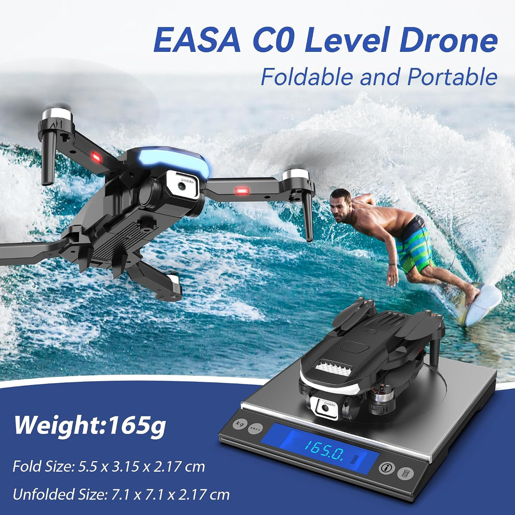Drone with 4K Camera for Adults, Foldable Professional RC Quadcopter for Kids/Beginners with Brushless Motor, Toy for Boys Girls