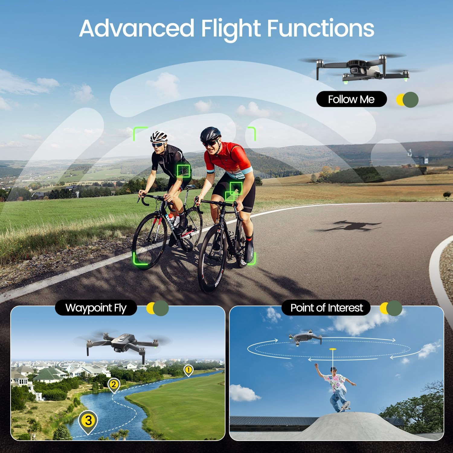 Holy Stone GPS Drone with 4K Camera for Beginners, HS460 Foldable Drones with 52 Mins Long Flight Time, Brushless Motor, Follow Me, Auto Return, 5G FPV Transmission, Under 249g Easy for Adults
