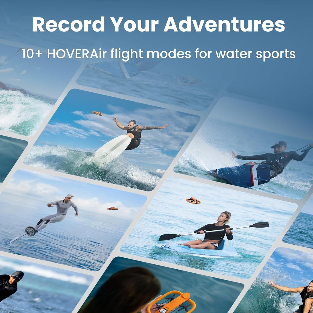 HOVERAir AQUA Flying Camera, IP67 Waterproof Follow Me Drone with Camera for Water Sports with 34mph, 10+ Flight Modes, 4K 100 fps Slow Motion, HDR Video, SmoothCapture 3.0 (Standard Combo)