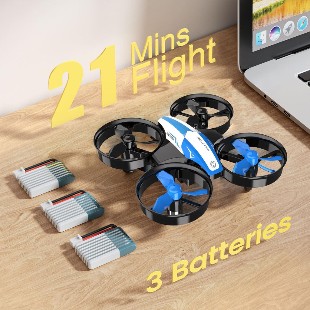 Holy Stone Mini Drone for Kids and Beginners RC Nano Quadcopter Indoor Small Helicopter Plane with Auto Hovering, 3D Flip, Headless Mode and 3 Batteries, Great Gift Toy for Boys and Girls, Blue
