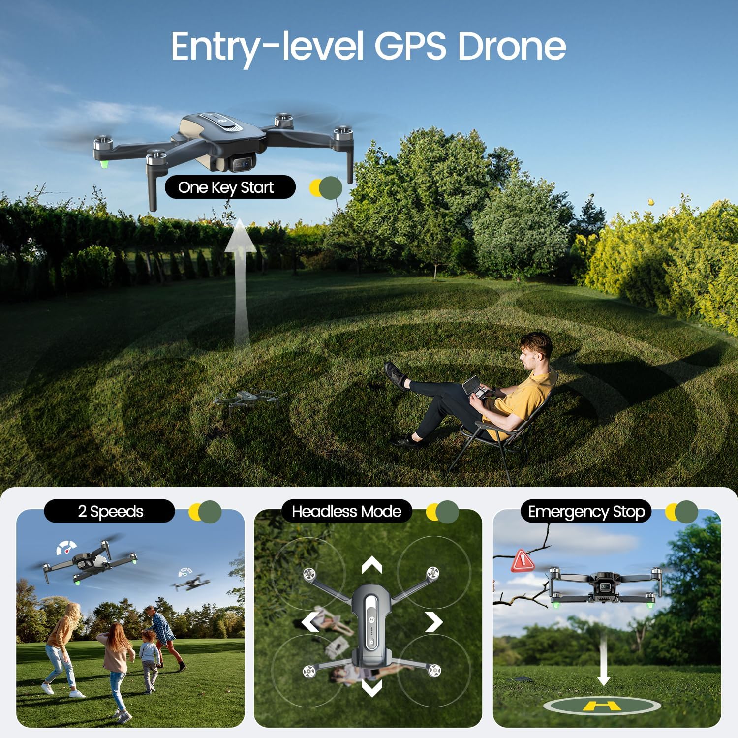Holy Stone GPS Drone with 4K Camera for Beginners, HS460 Foldable Drones with 52 Mins Long Flight Time, Brushless Motor, Follow Me, Auto Return, 5G FPV Transmission, Under 249g Easy for Adults