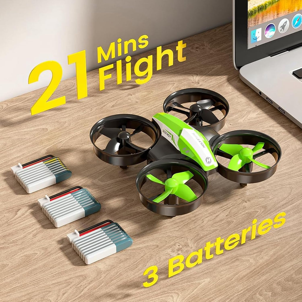 Holy Stone Mini Drone for Kids and Beginners RC Nano Quadcopter Indoor Small Helicopter Plane with Auto Hovering, 3D Flip, Headless Mode and 3 Batteries, Great Gift Toy for Boys and Girls, Blue