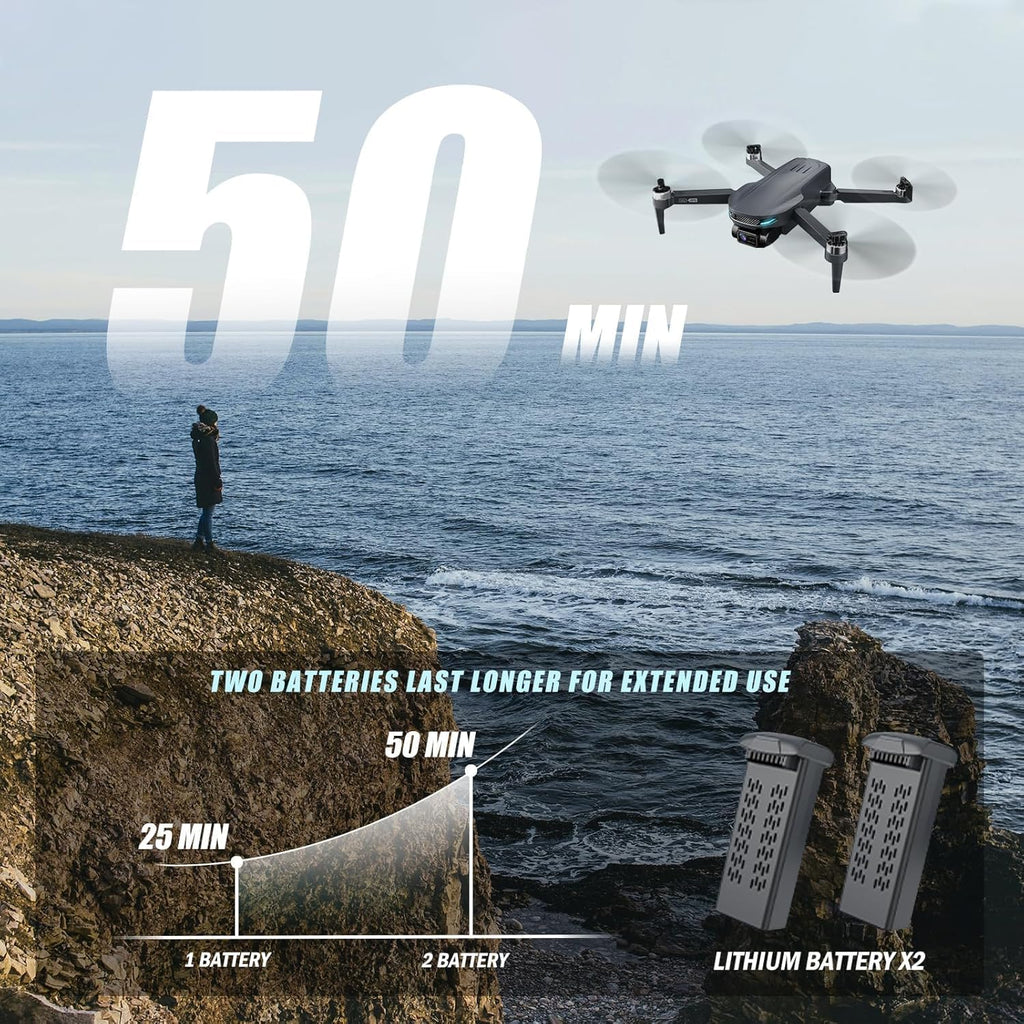 GPS Drone with 4K UHD Camera for Adults Beginner, 2-Axis Gimbal, Foldable FPV RC Quadcopter with Brushless Motor, GPS/Optical Flow, 5G WiFi Ransmission, Follow Me, Waypoint, Gesture Control