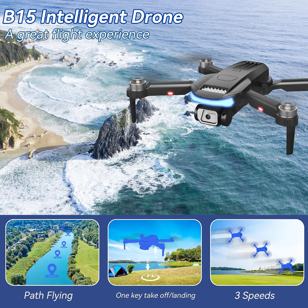 Drone with 4K Camera for Adults, Foldable Professional RC Quadcopter for Kids/Beginners with Brushless Motor, Toy for Boys Girls