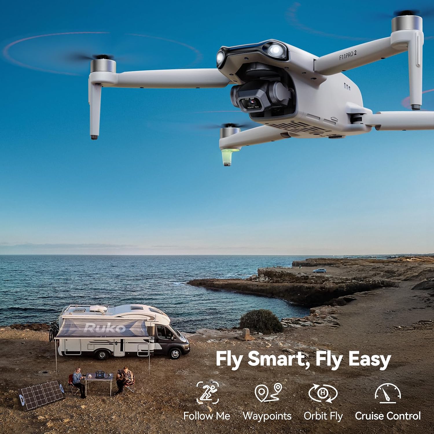 Ruko F11PRO 2 Drone with 6K Camera for Adults, 3-Axis Gimbal, 4K/30fps Video, 70-Min Flight Time with 2 Batteries, 10000ft FPV Transmission Professional Drone, Auto Return, Beginner Mode