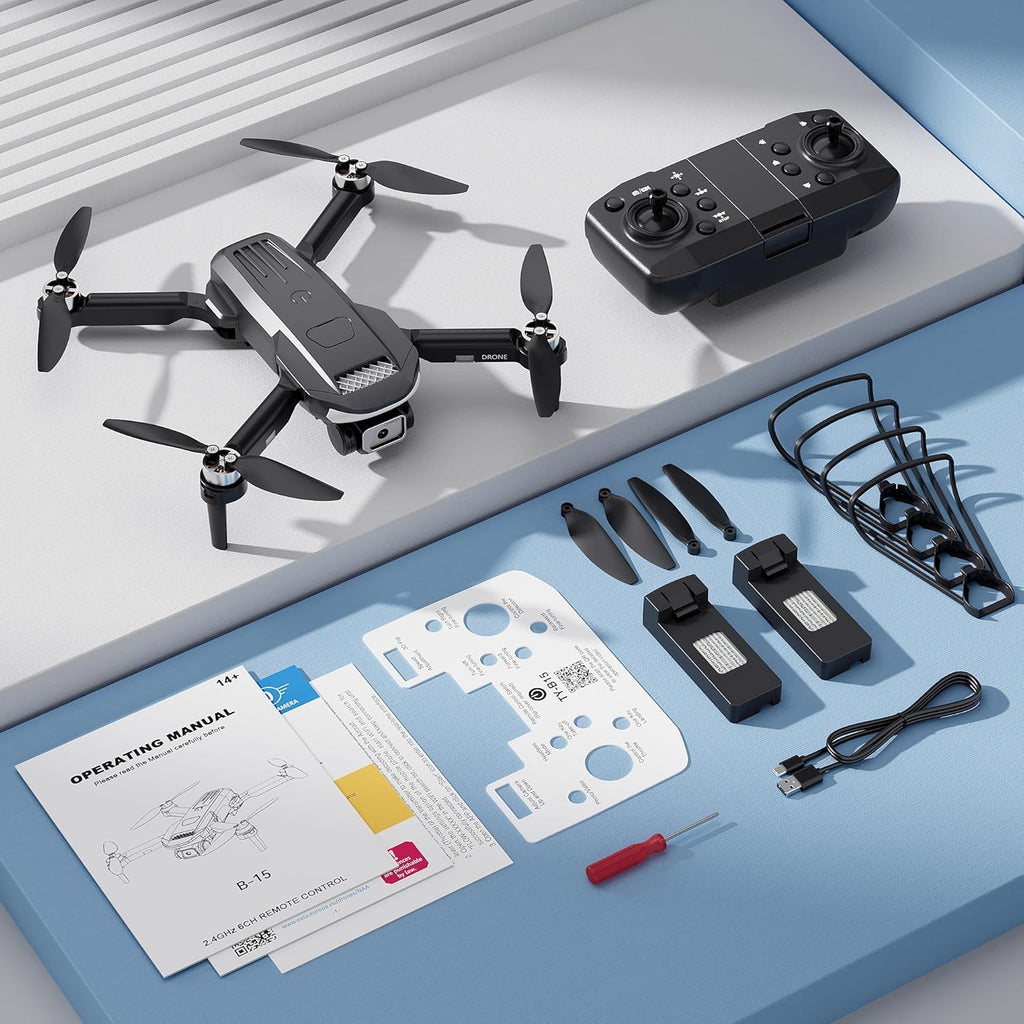 Drone with 4K Camera for Adults, Foldable Professional RC Quadcopter for Kids/Beginners with Brushless Motor, Toy for Boys Girls