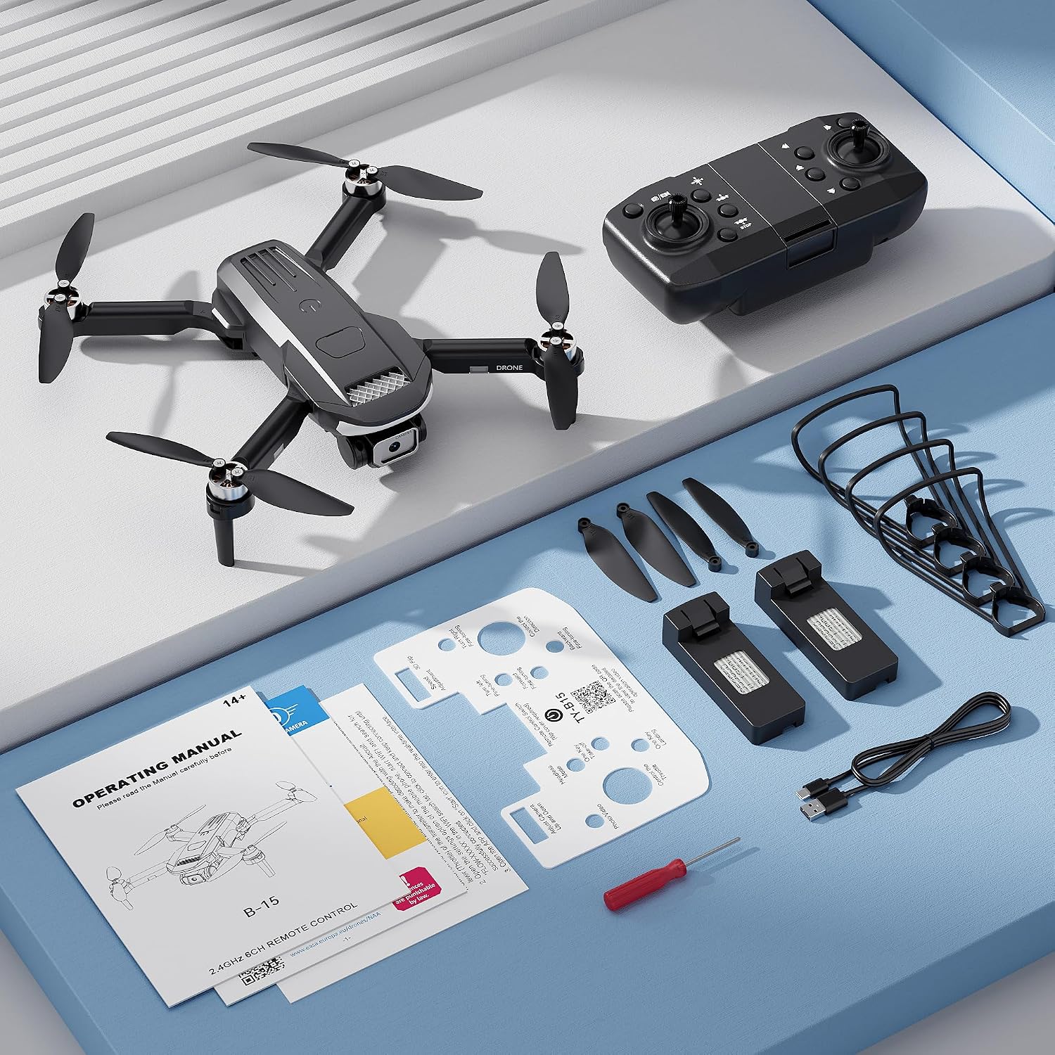 Drone with 4K Camera for Adults, Foldable Professional RC Quadcopter for Kids/Beginners with Brushless Motor, Toy for Boys Girls