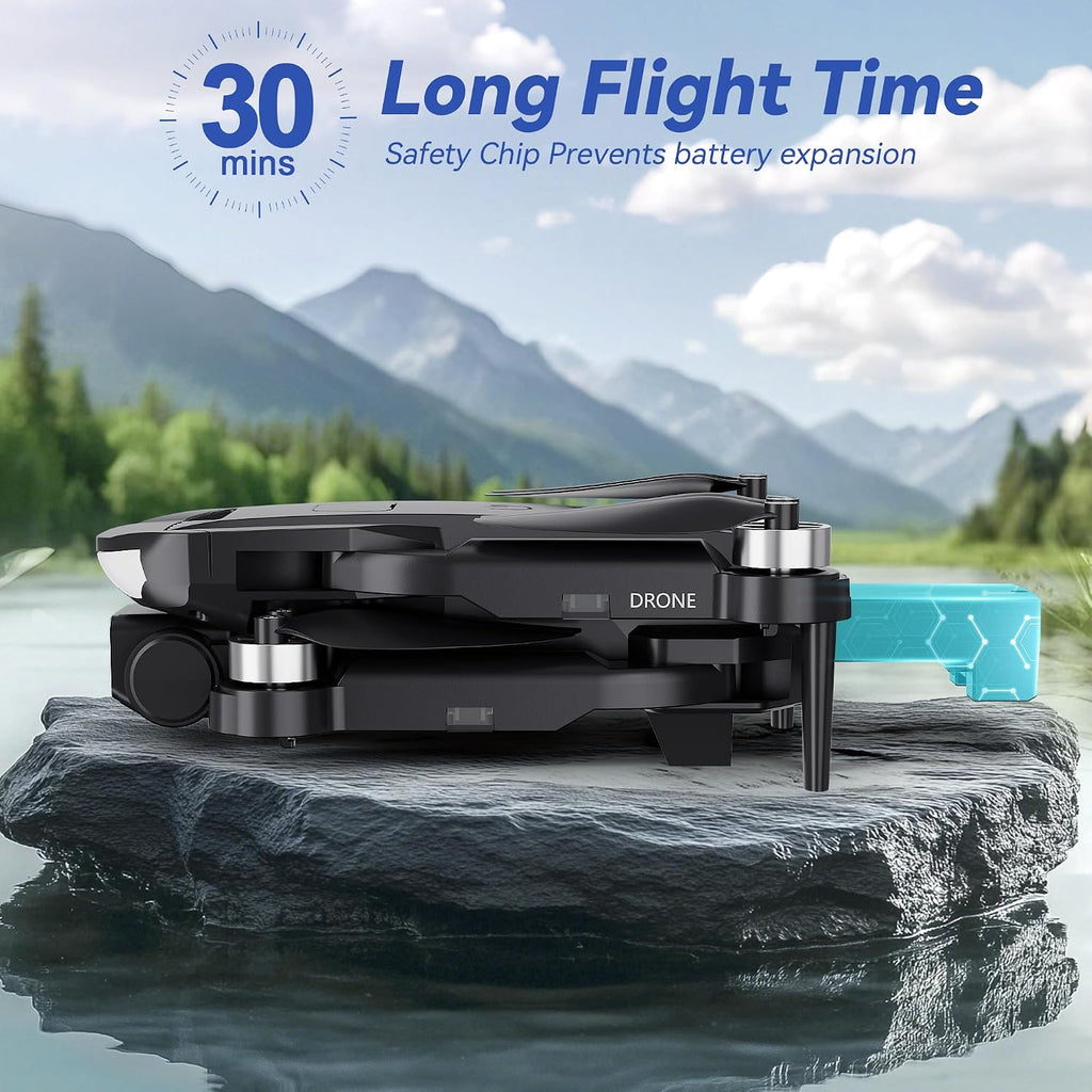 Drone with 4K Camera for Adults, Foldable Professional RC Quadcopter for Kids/Beginners with Brushless Motor, Toy for Boys Girls