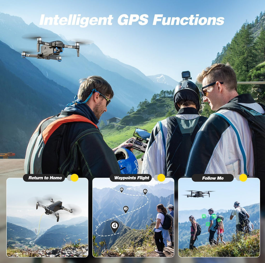 Holy Stone HS600 4K Drone with EIS Camera for Adults, 2-Axis Gimbal Quadcopter, Modular Intelligent Battery 28 Mins Flight Time, 10000 FT Range Transmission, GPS Drone with Brushless Motors, 4K/30FPS