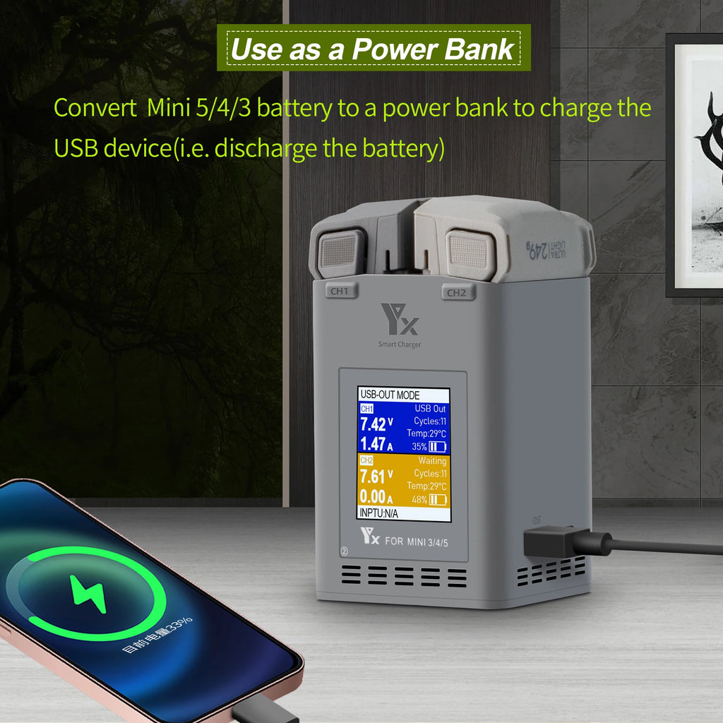 100W Intelligent Battery Charger for DJI Mini 5 Pro/Mini 4 Pro/Mini 3/3 Pro Drone Battery Charger Accessory for Mini 3/4/5