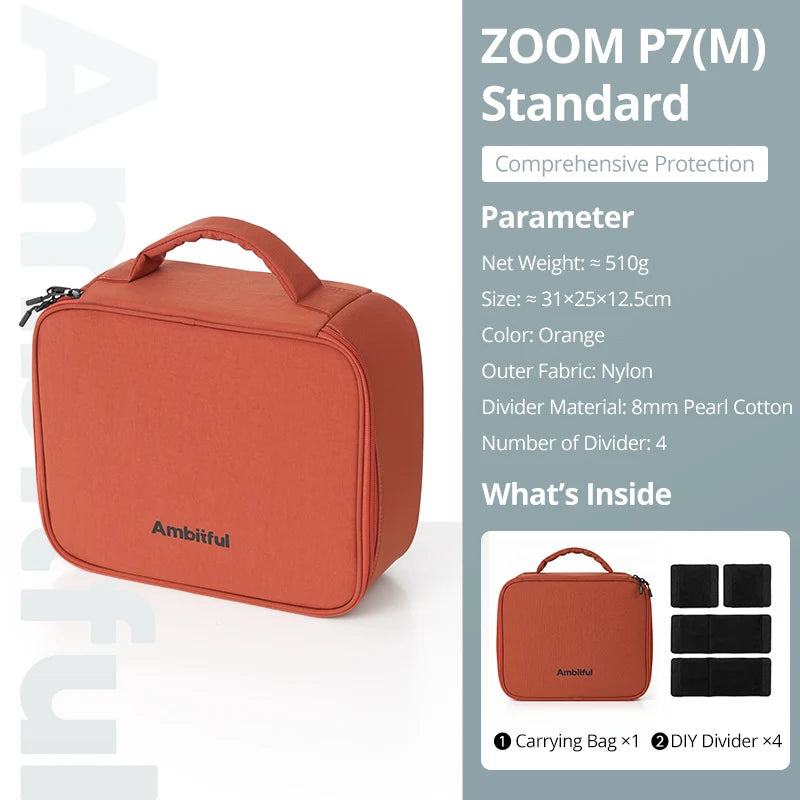 AMBITFUL Zoom P7 II Photography Studio Carrying bag S/M/L Size Traveling Bag For DLSR Lens Drone GODOX DJI GoPro