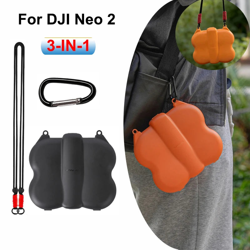 3-IN-1 Storage Box for DJI Neo 2 Butterfly Protective Case Mini Carrying Box Shell+Lanyard Hard Case for DJI NEO 2 Accessories