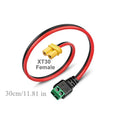 XT30 Male Female Connector Plug to Solderless 2 Pin Screw Terminal Adapter for FPV Drones RC Lipo Fixed Wing Battery Connections