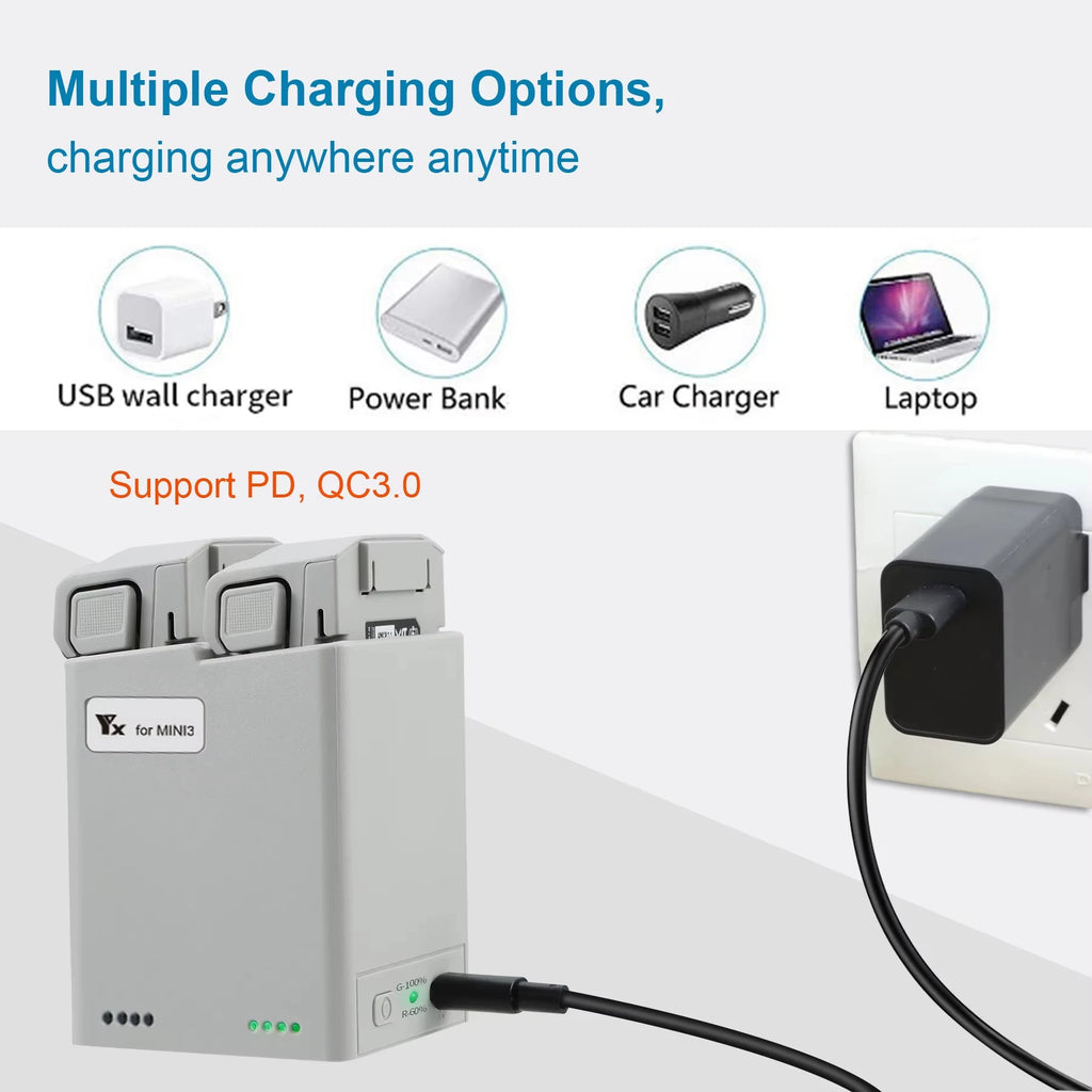 For DJI Mini 3Pro/4Pro Battery Two Way Charging Hub Drone Battery Charger for Mini 3/3Pro/4Pro Series Drone Accessories